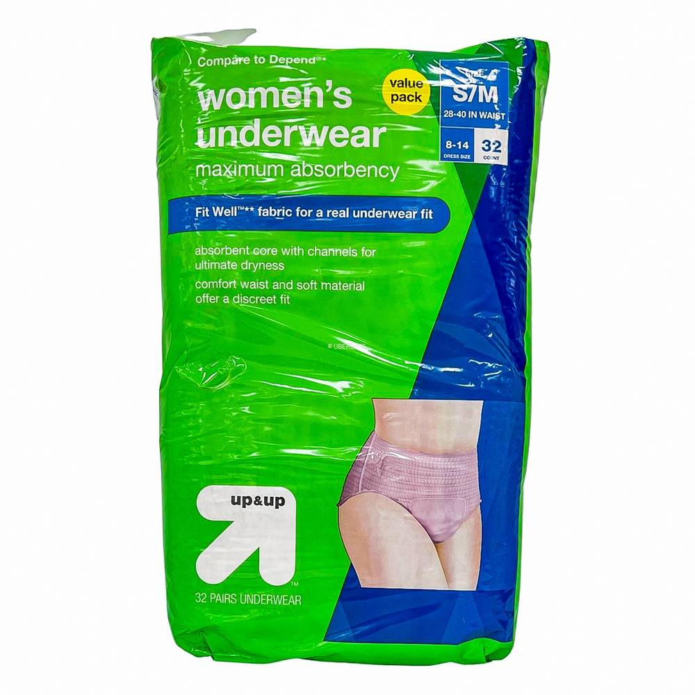 up&up Incontinence Underwear For Women Maximum Absorbency, S/M (32 ct)