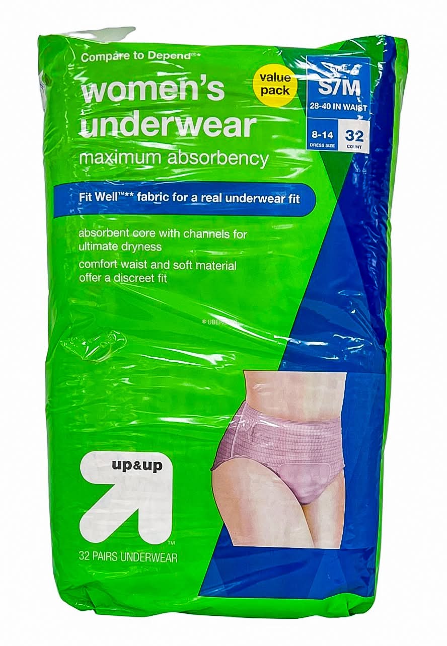up&up Incontinence Underwear Maximum Absorbency, Women, S-M (32 ct)