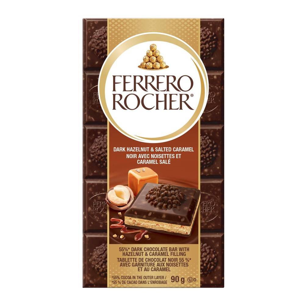 Ferrero Rocher Caramel Hazelnut Dark Chocolate Bar (90 g)