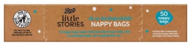 Boots Lit/Stories PF Nappy Bags 50pk