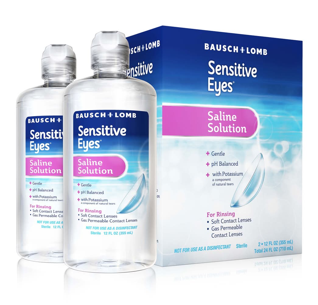 Bausch + Lomb Sensitive Eyes Plus Saline Solution (24 fl oz, 2 ct)