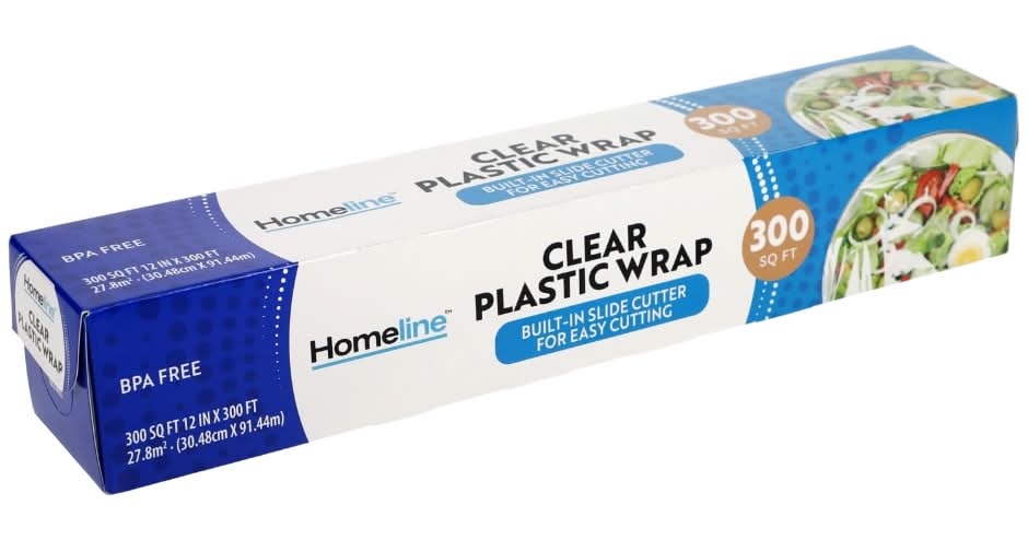 Homeline Clear Plastic Wrap, 12 in x 300 ft