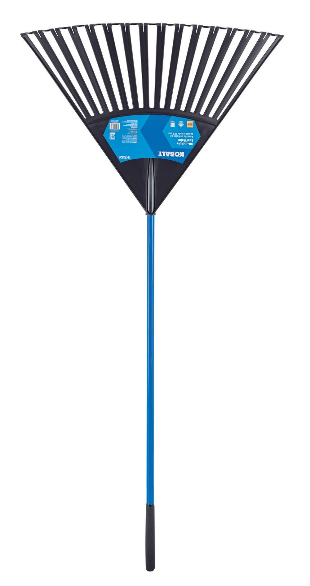Kobalt 30-in Plastic Lawn and leaf rake with Fiberglass Handle