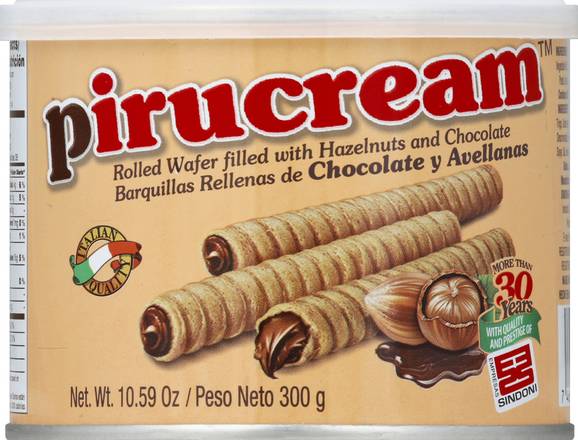 Pirucream Rolled Wafer Filled With Hazelnut & Chocolate