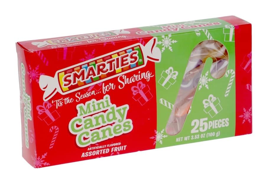 Smarties Mini Candy Canes, Assorted Fruit (3.53 oz, 25 ct)