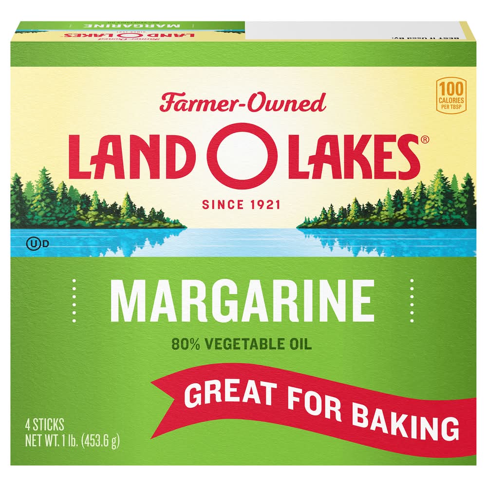 Land O'Lakes Margarine 80% Vegetable Oil Sticks (1 lbs, 4 ct)