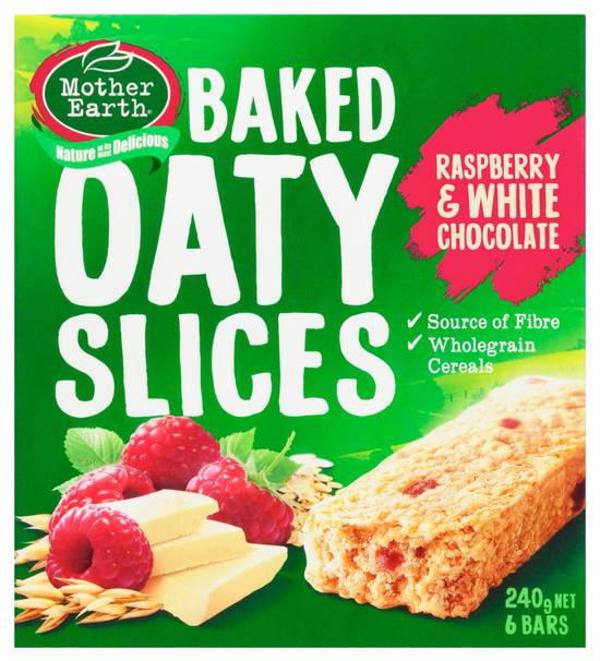 Mother Earth Raspberry & White Chocolate Baked Oaty Slice 240g
