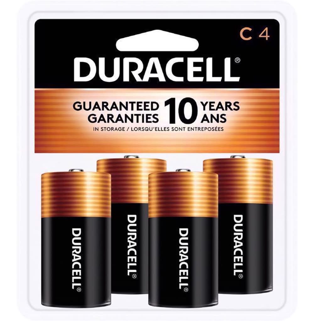 Duracell Coppertop C Alkaline Batteries 4 Pk Carded