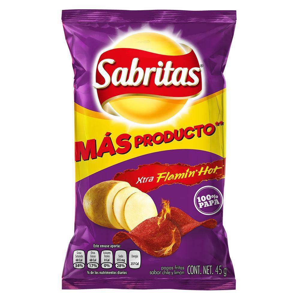 Sabritas · Papas sabor flamin' hot (45 g)