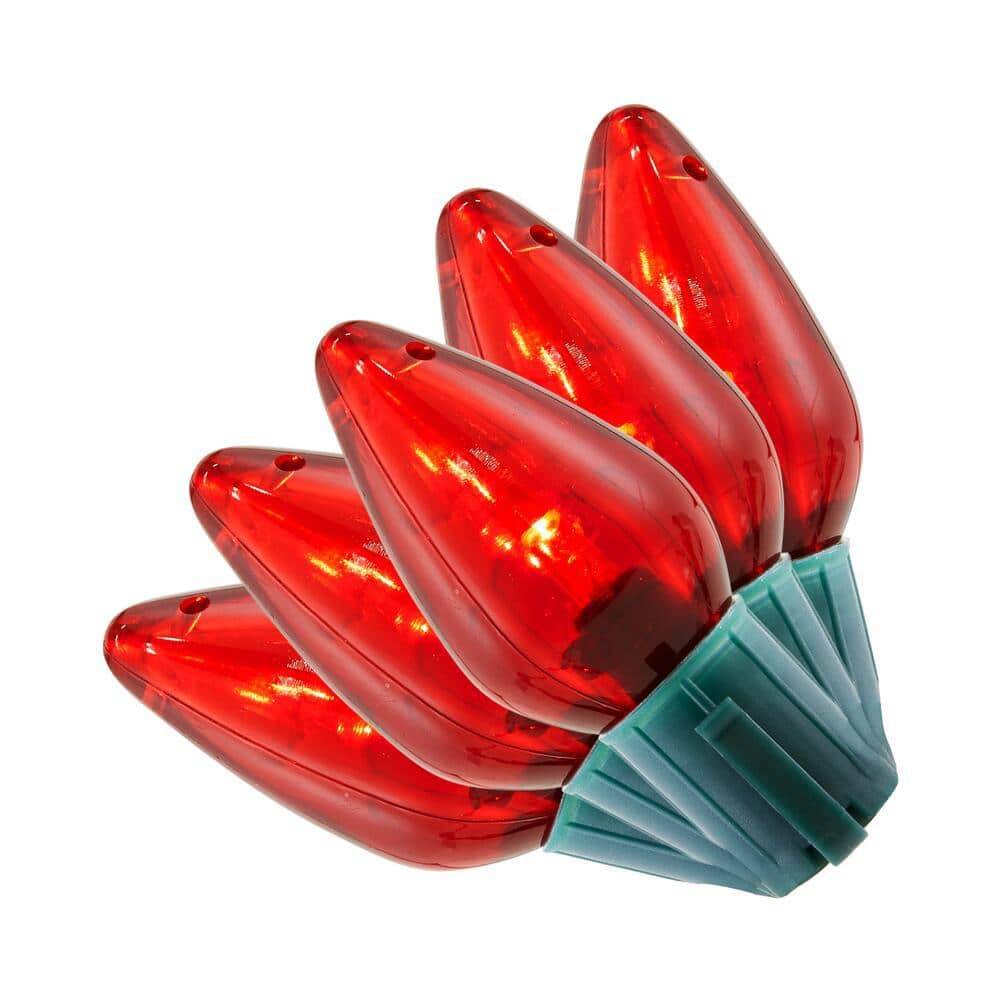 Home Accents Holiday 25 Red Steady Lit Super Bright C9 Led String Lights