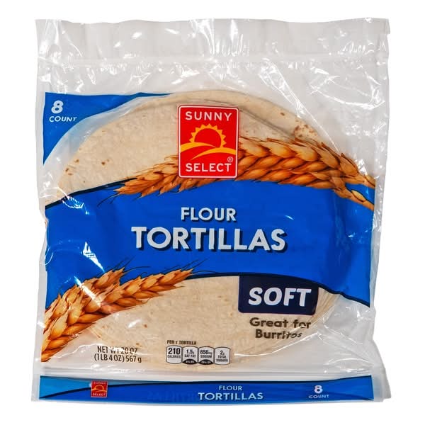 Sunny Select Flour Soft Tortillas (20 oz, 8 ct)