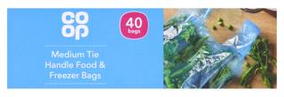 Co-op Medium Tie Handle Food & Freezer 40 Bags