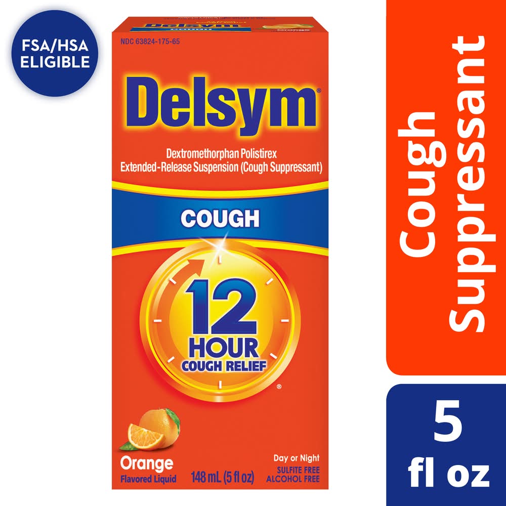 Delsym 12 Hour Relief Cough Suppressant, Orange (5 fl oz)