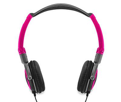 Sentry Wired Folding Headphones, Black-Pink