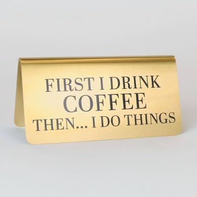 Made for Retail Gold Titanium Freestanding Office & Retail Desk Signage