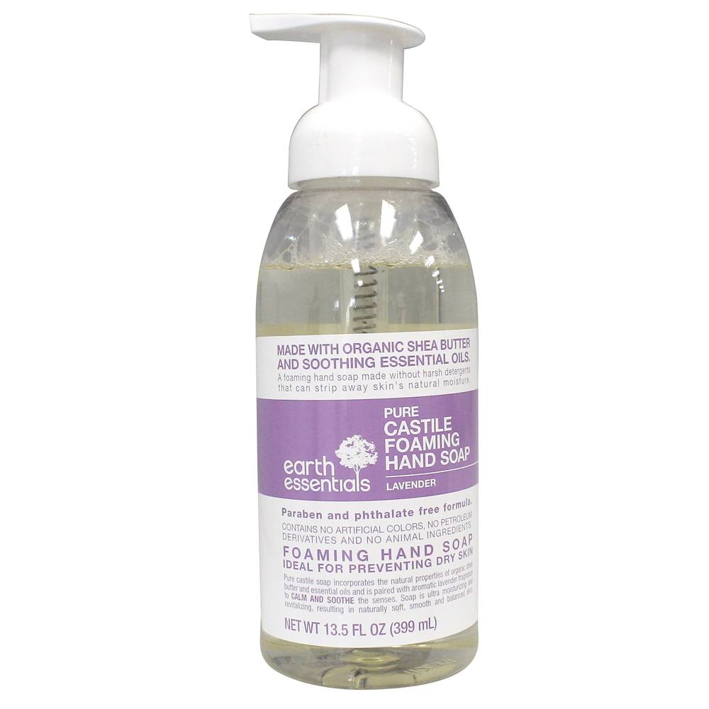 Earth Essentials Pure Castile Foaming Hand Soap, Lavender, 13.5 OZ