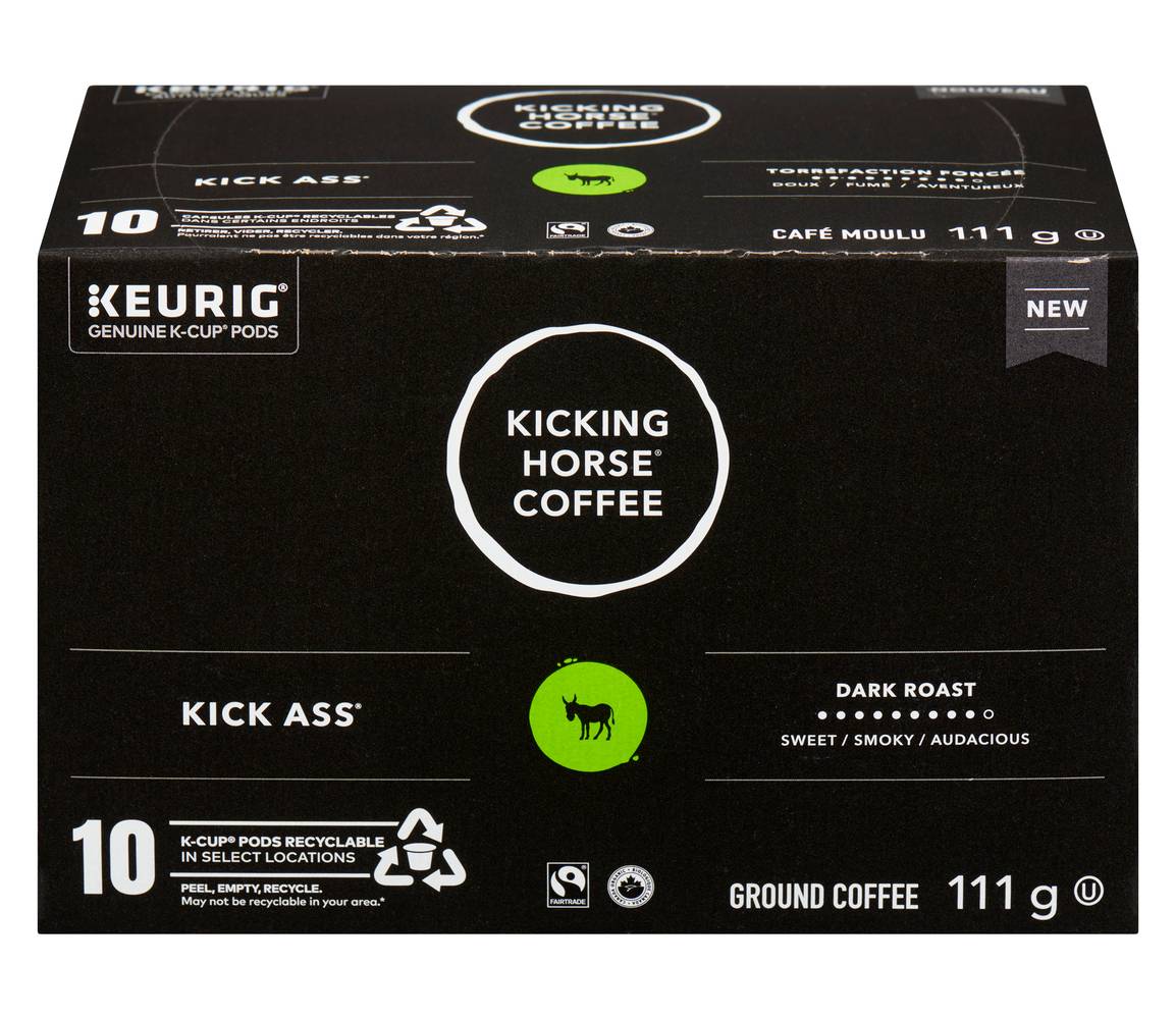 Kicking Horse Coffee Kick Ass Dark Roast K Cup Coffee Pods (111 g, 10 ct)