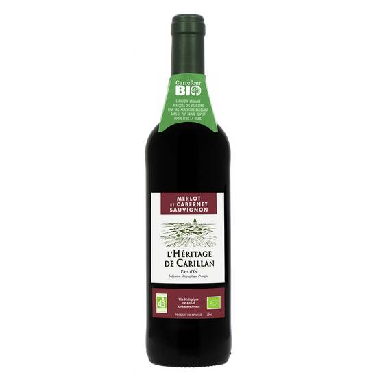 L'heritage de Carillan - Vin rouge Languedoc Roussillon IGP pays d'oc domestique (750 ml)