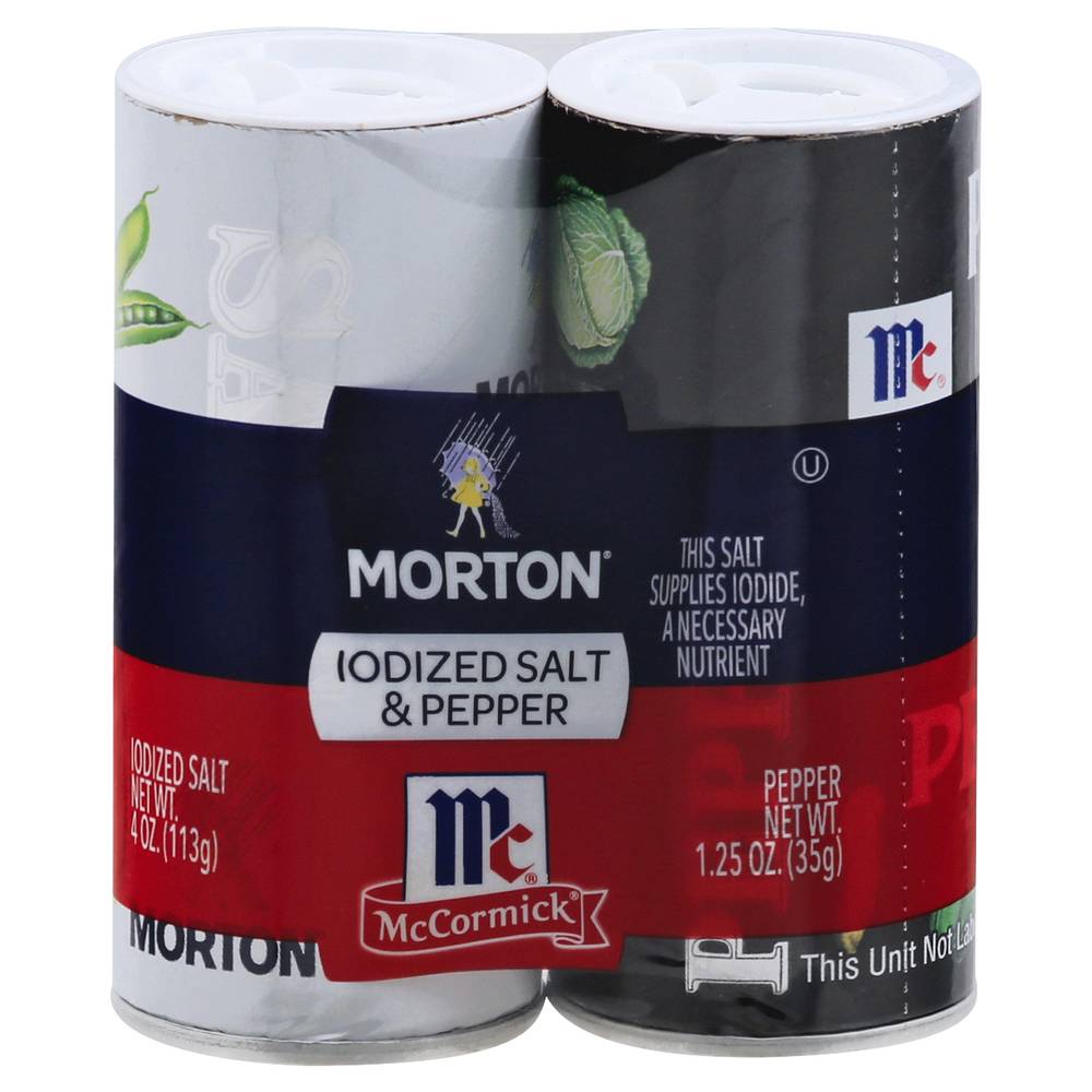 Morton Mccormick Iodized Salt & Pepper Set (5.25 oz, 2 ct)