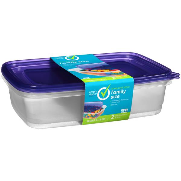 Simply Done Snap & Store Family Size Containers & Lids 76 fl oz (2 ct)