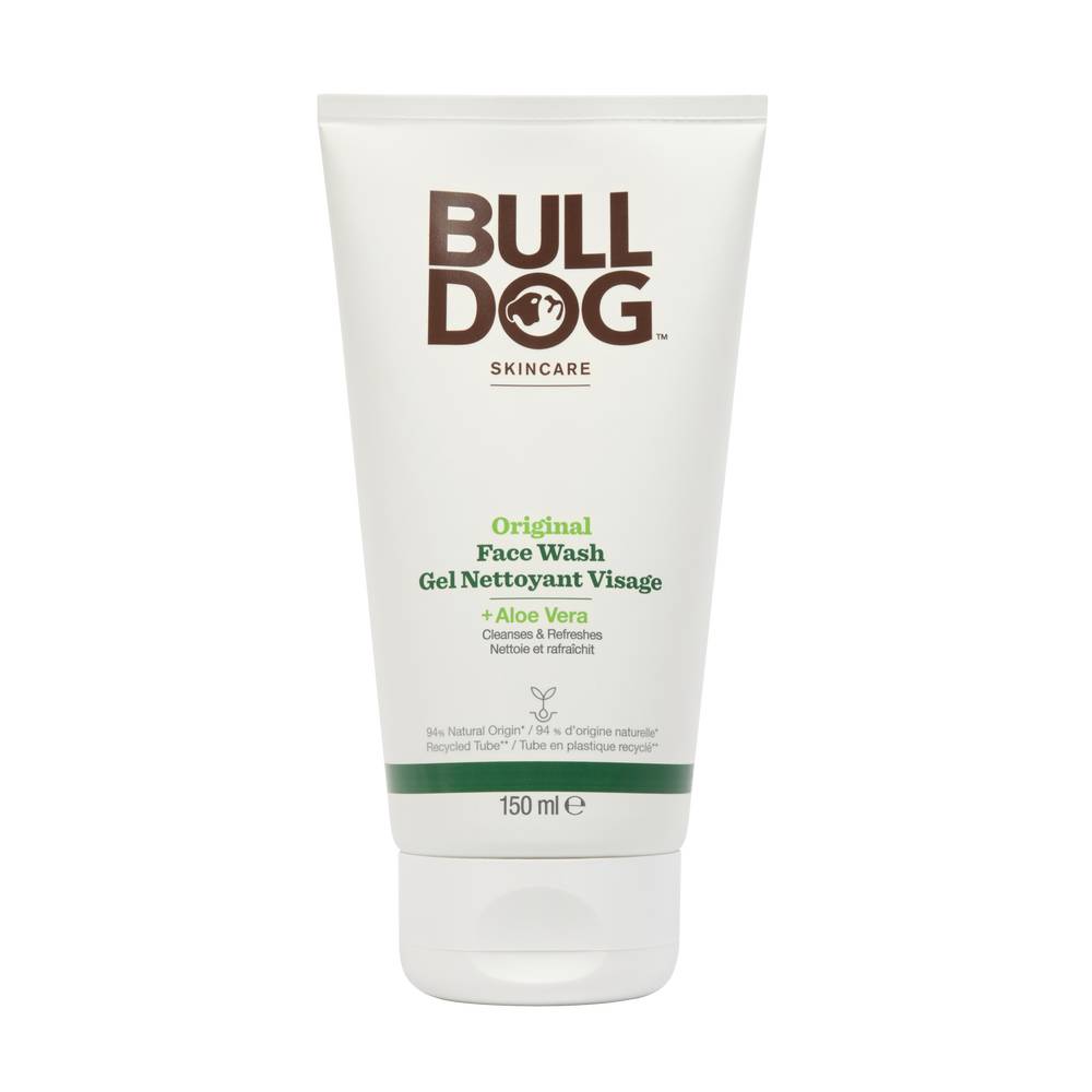 Bulldog - Gel nettoyant visage original pour homme à l'aloe véra, caméline et thé vert (150 ml)