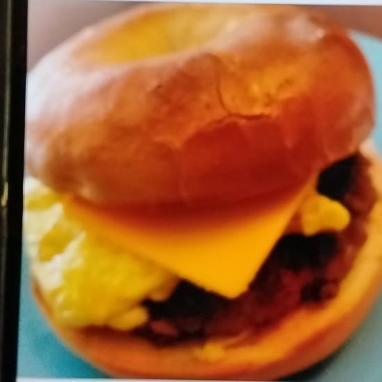 VEGAN sausage, scrambled egg and cheese bagel
