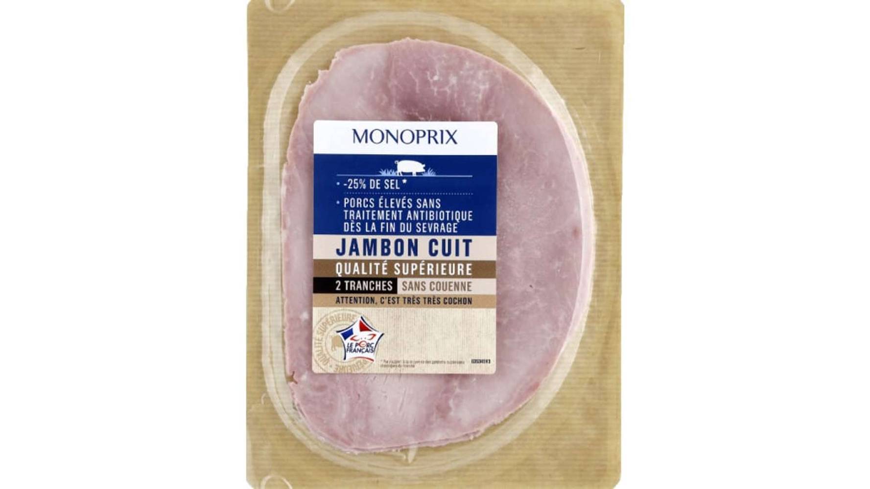 Monoprix - Jambon découenné réduit en sel (2)
