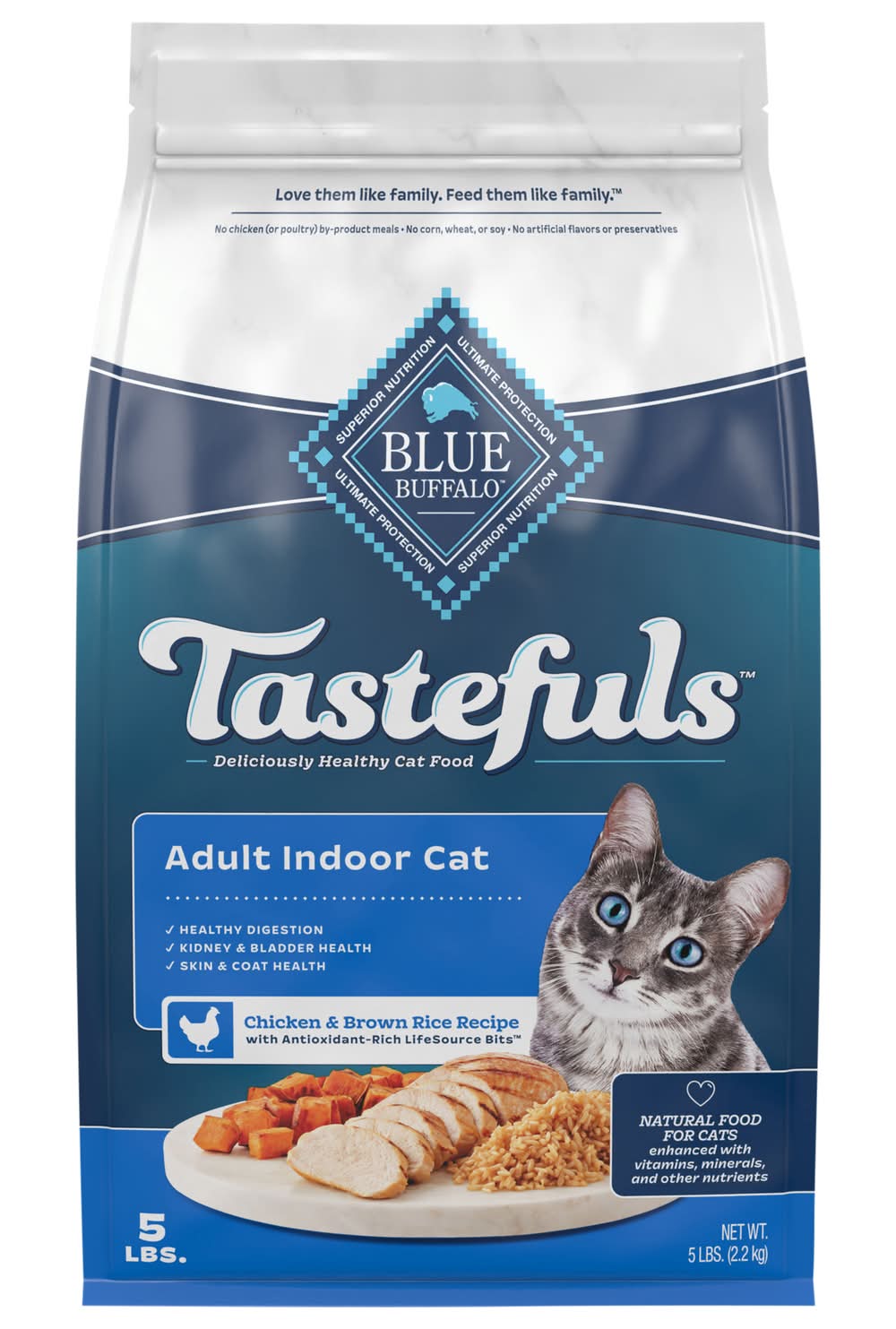 Blue Buffalo Tastefuls Deliciously Healthy Indoor Cat Food, Adult (5 lbs)