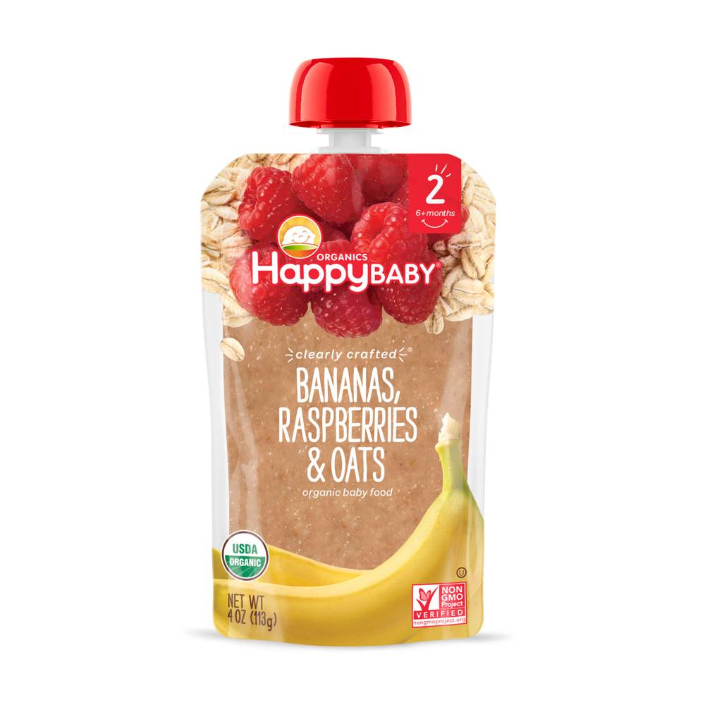 Happy Baby Organic Bananas Raspberries & Oats Baby Food