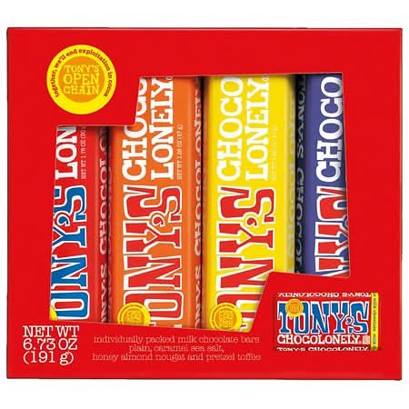 Tony's Chocolonely Rainbow Tasting pack, Assorted (6.73 oz, 4 ct)