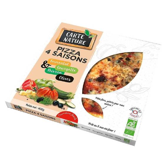 Pizza 4 saisons 400g - CARTE NATURE - BIO