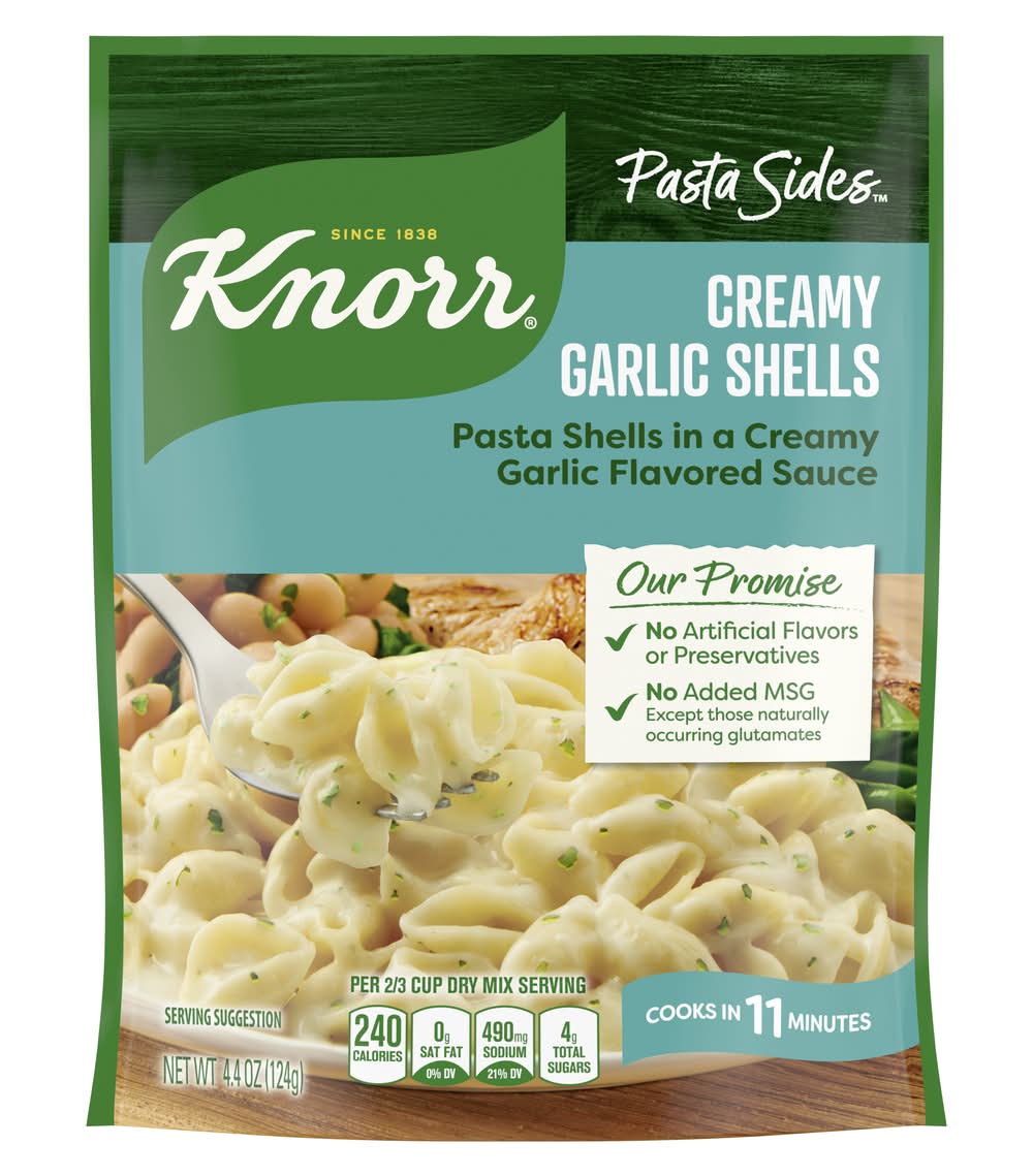 Knorr Pasta Sides Shells, Creamy Garlic (4.4 oz)