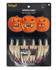 Bloody Pumpkin Fangs - 7 Pack