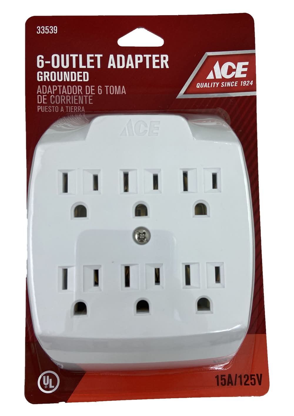 Ace Grounded 6 Outlets Adapter 1 Pk