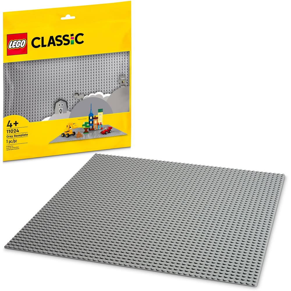 LEGO Classic Baseplate Building Kit, 14.5 in, Grey
