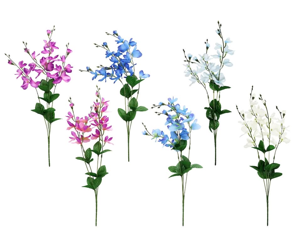 Floral Garden Faux Wisteria Bushes, 17 in , Assorted (4 ct)