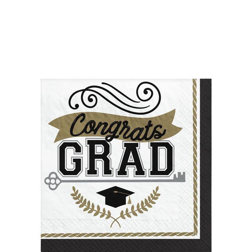 Achievement is Key Graduation Beverage Napkins, 5in, 100ct