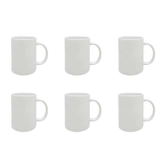 15Oz. White Ceramic Sublimation Mugs, 6Ct. By Make Market