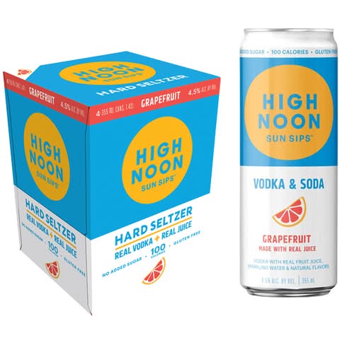 High Noon Grapefruit Vodka Hard Seltzer (4 x 12 fl oz)