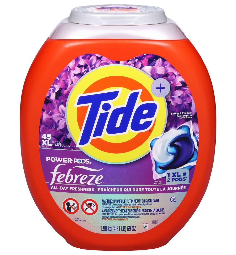 Tide Power Pods Febreze Odor Eliminator Laundry Detergent (73 oz, 45 ct)
