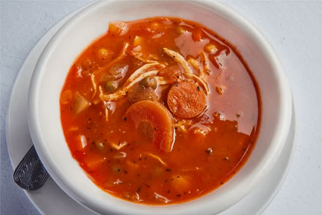 Homemade Chicken Veggie Soup Bowl