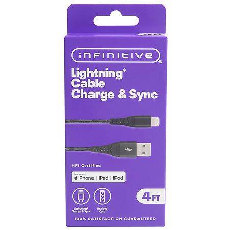 Infinitive Usb-A To Lightning Braided Cable (black)