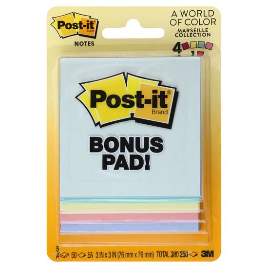 Post-It Marseille Collection Pastel Notepads (5 ct)