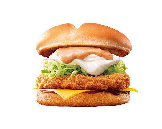 【単品】とろけるチーズのチキンカツバーガ�ー Chicken Cutlet Burger with Cheese Sauce