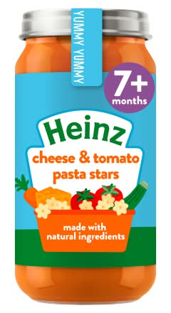 Heinz By Nature Cheese & Tomato Pasta Stars 7+ Months Baby Food (200g)