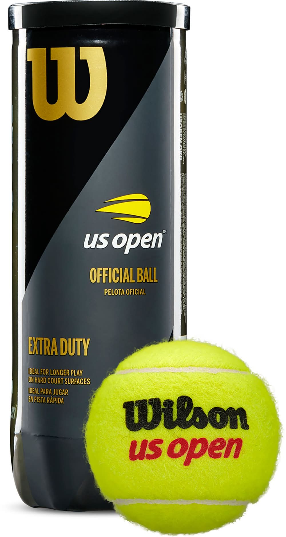 Wilson US Open Tennis Balls - 3 Ball Pack (Yellow, Regular Duty)
