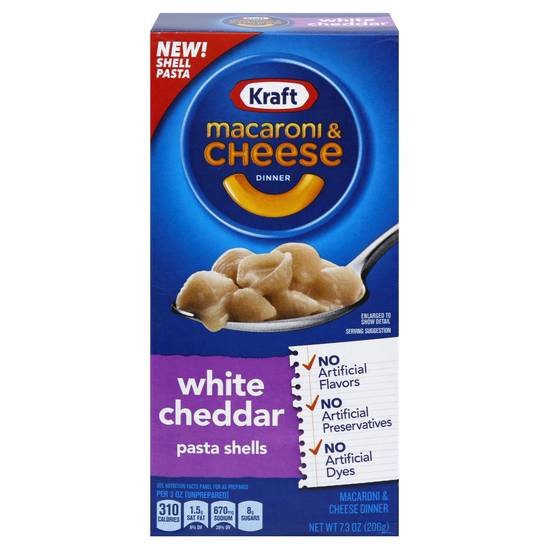 Kraft White Cheddar Macaroni & Cheese Dinner Pasta Shells