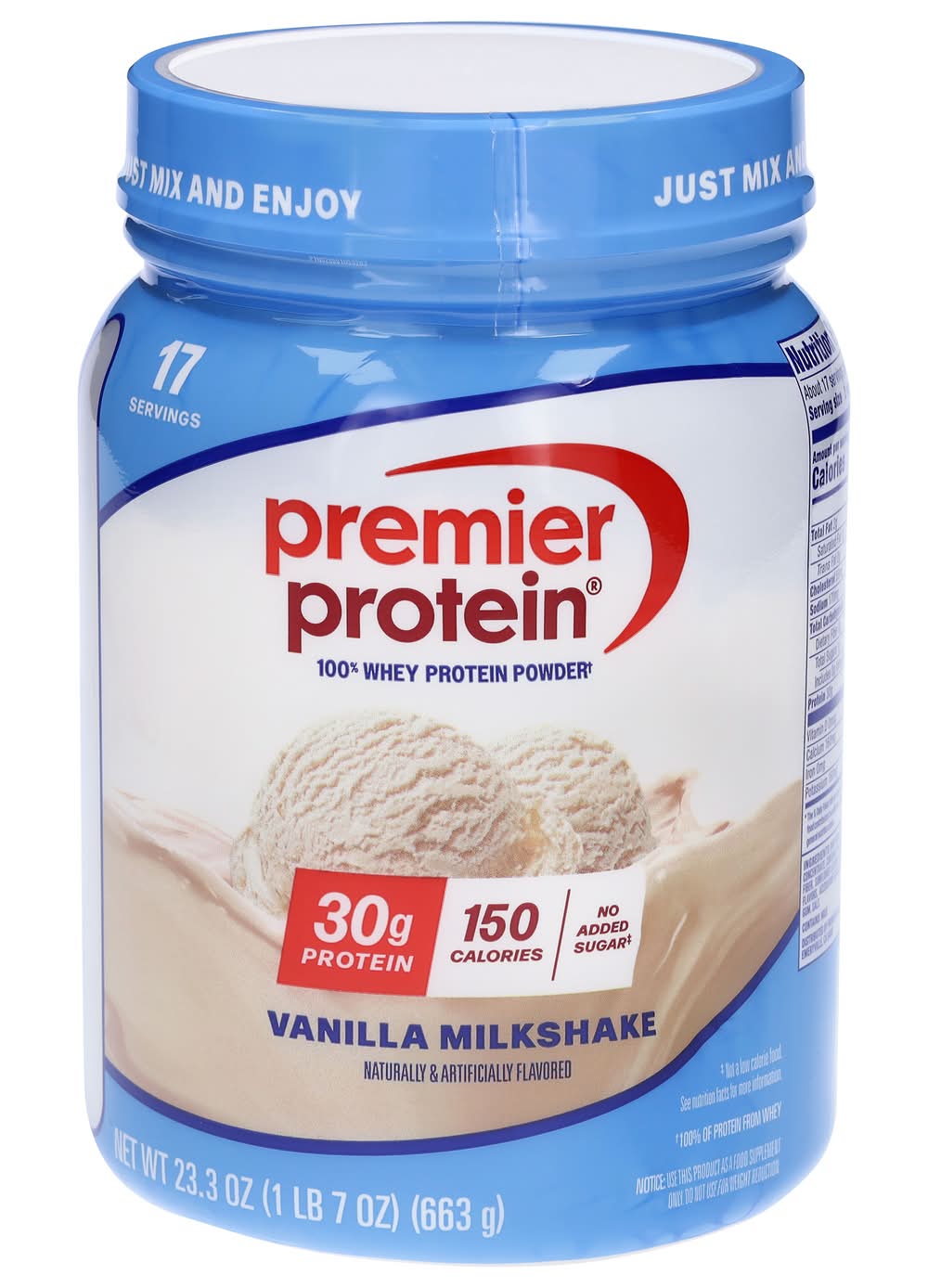 Premier Protein Whey Protein Powder, Vanilla Milkshake (23.3 oz)