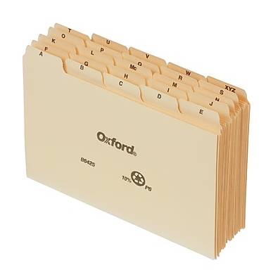 Oxford Index Card Dividers, 4 x 6, Manila, 25/Set (B6425)