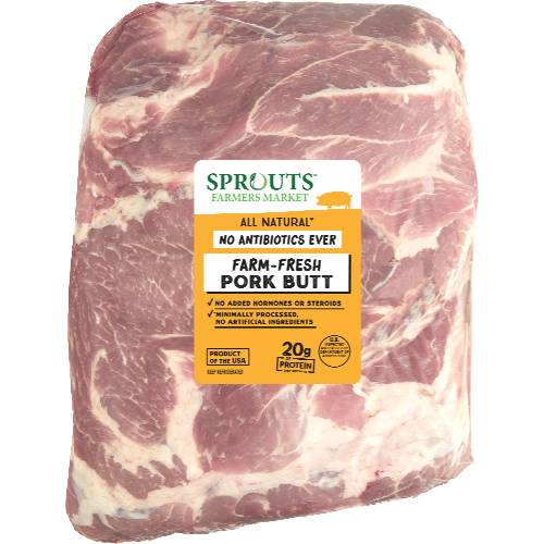 Sprouts Short Cut Bone-In Pork Shoulder Roast No Antibiotics Ever (Avg. 8.19lb)